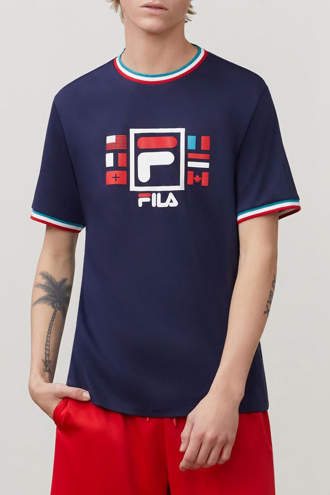 Fila T-Shirt Herre Mørkeblå Renato CQO-029384